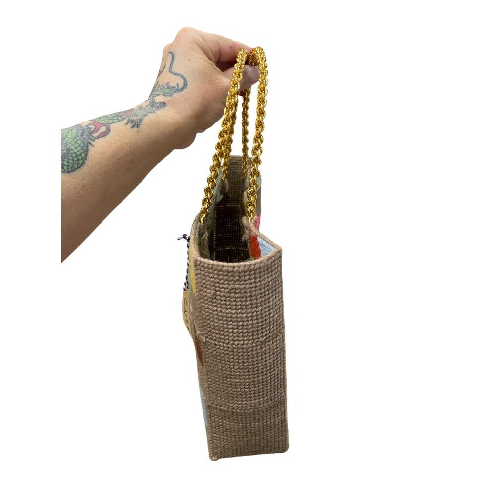 Handmade Vintage Needlepoint Patchwork Double Gol… - image 7